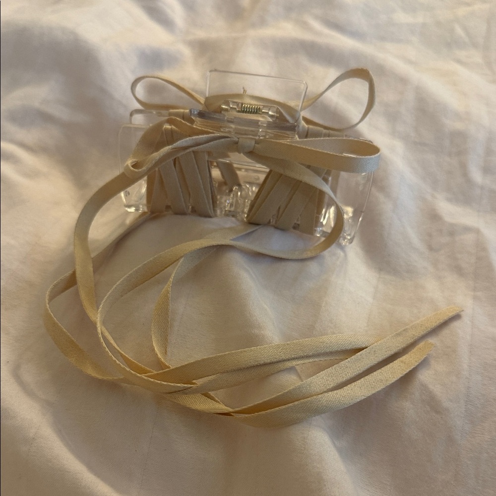 Urban Outfitters Transparent Claw clip with ribbon